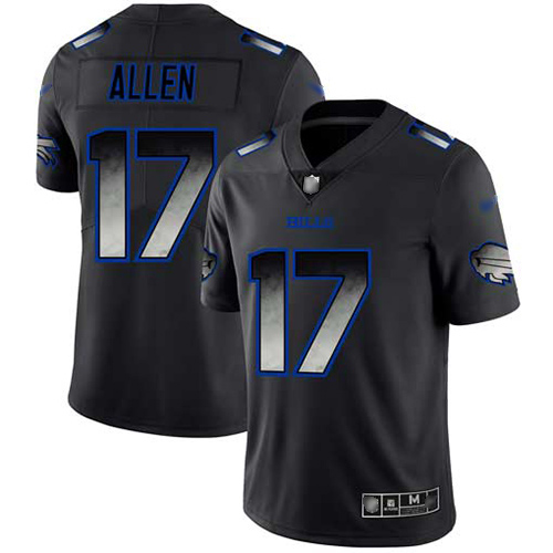 Men Buffalo Bills #17 Josh Allen Limited Black Smoke Fashion NFL Jersey->buffalo bills->NFL Jersey